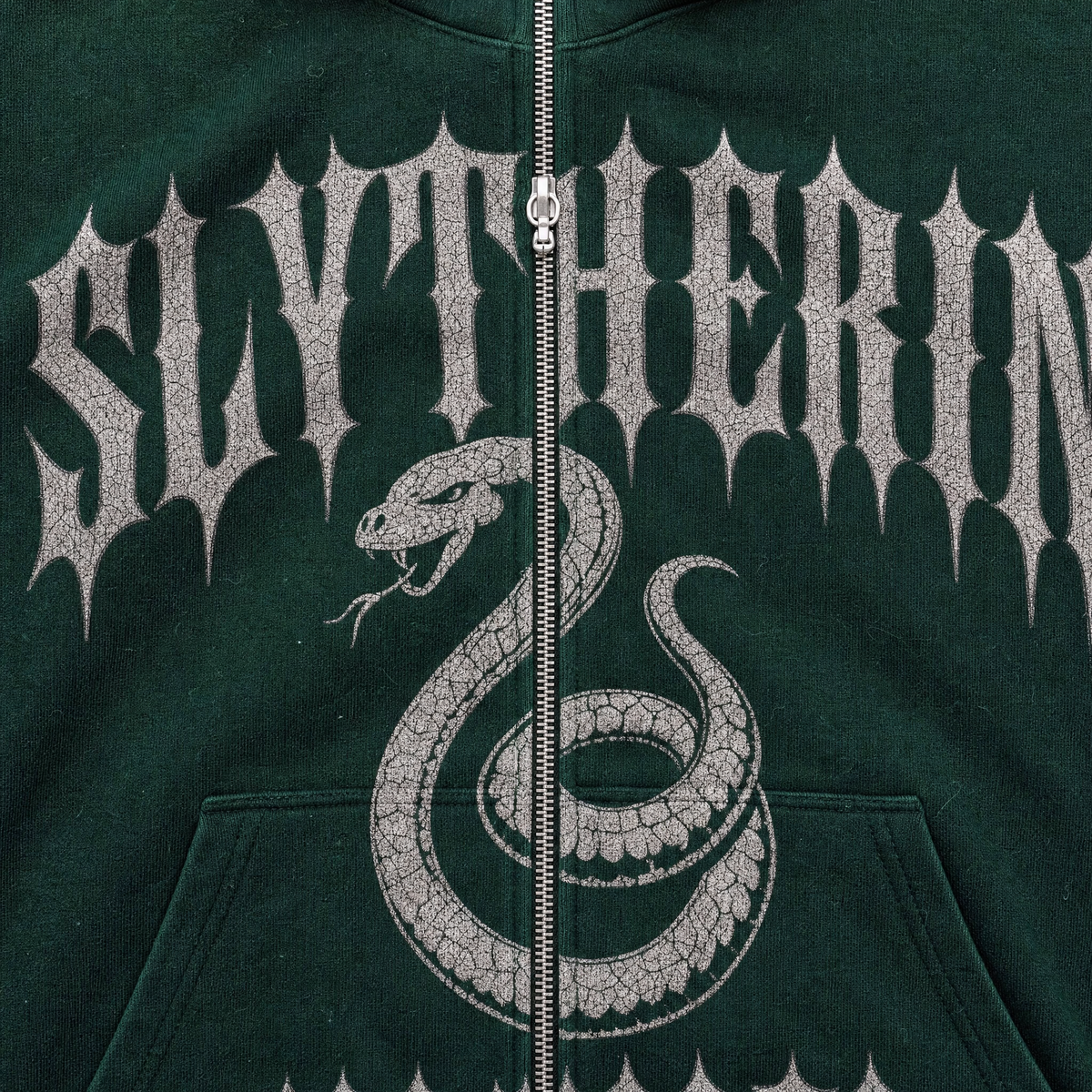 Slytherin chest print close-up