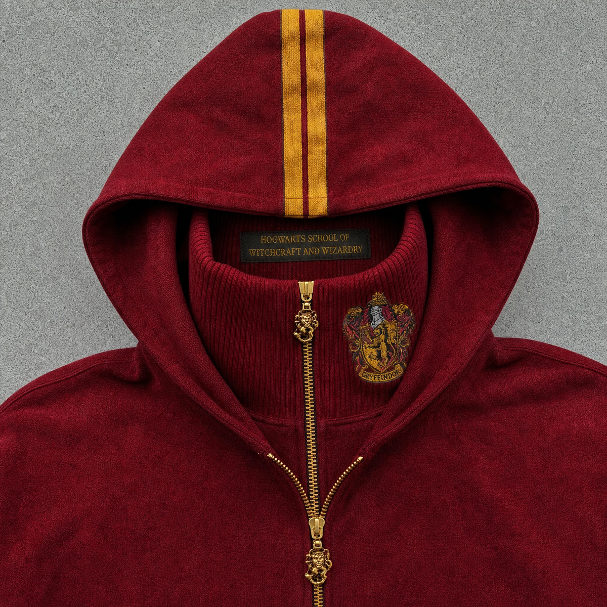 Gryffindor hood and built-in balaclava detail