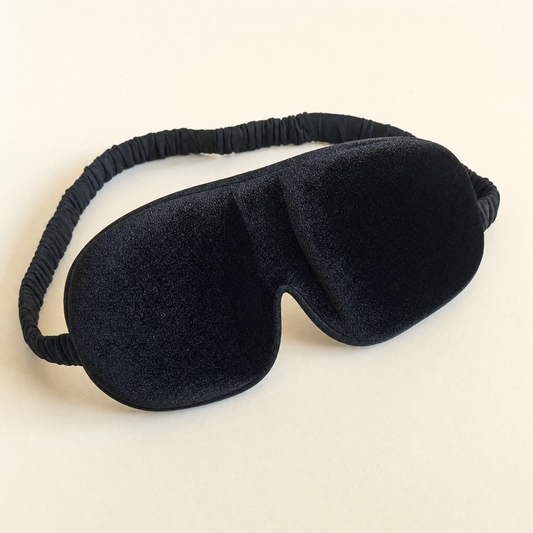 Black velvet sleep mask