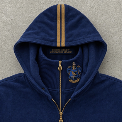 Ravenclaw House Hoodie hood and crest detail