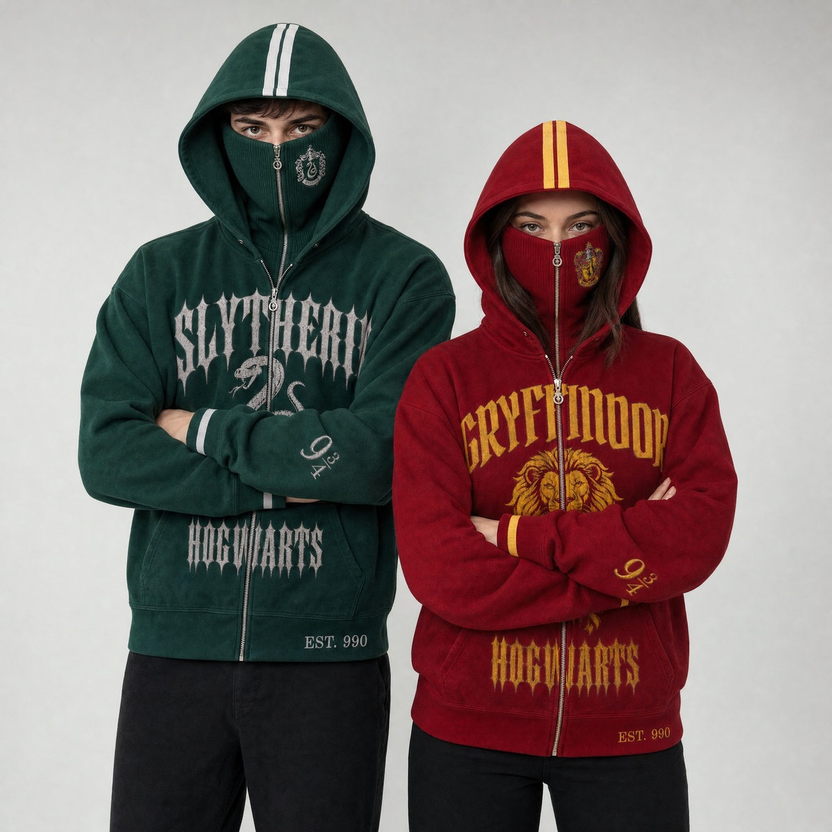 Slytherin and Gryffindor House Hoodies